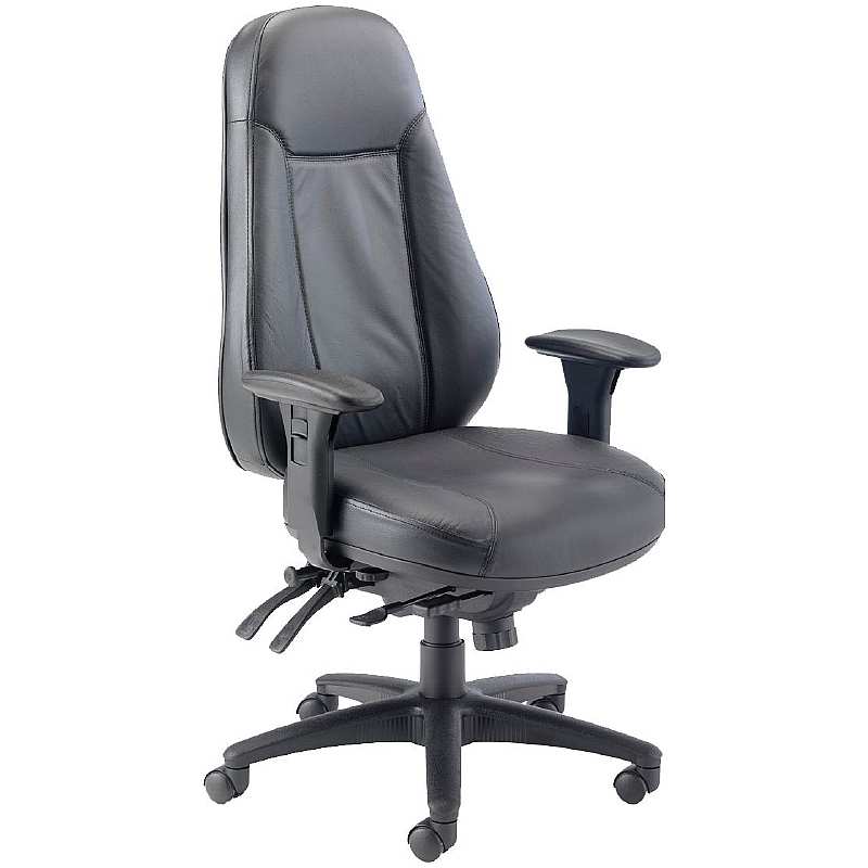 Cheetah Leather Faced 24 Hour Heavy Duty Posture Office Chair - Office Furniture