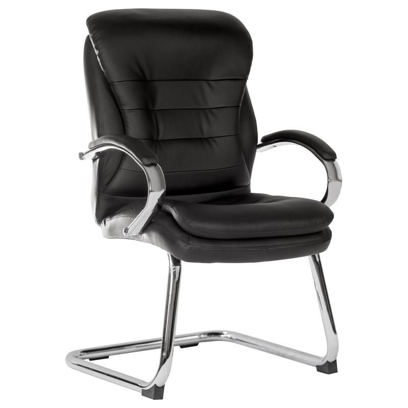 Goliath Light Leather Faced Visitor Chair - Office Furniture