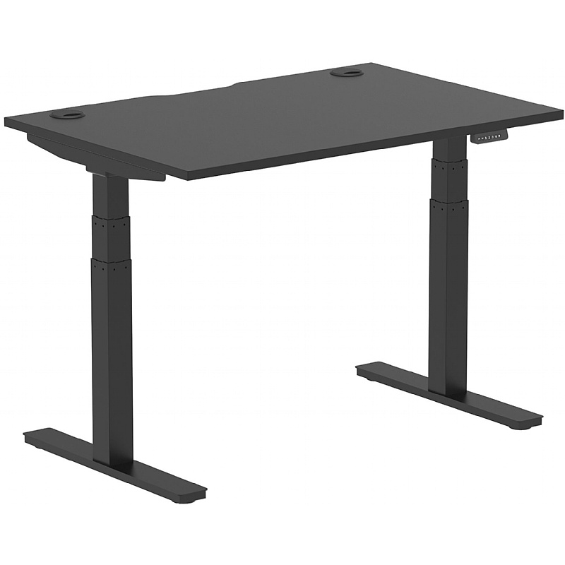Ebony Black Electric Height Adjustable Office Desks - Office Furniture