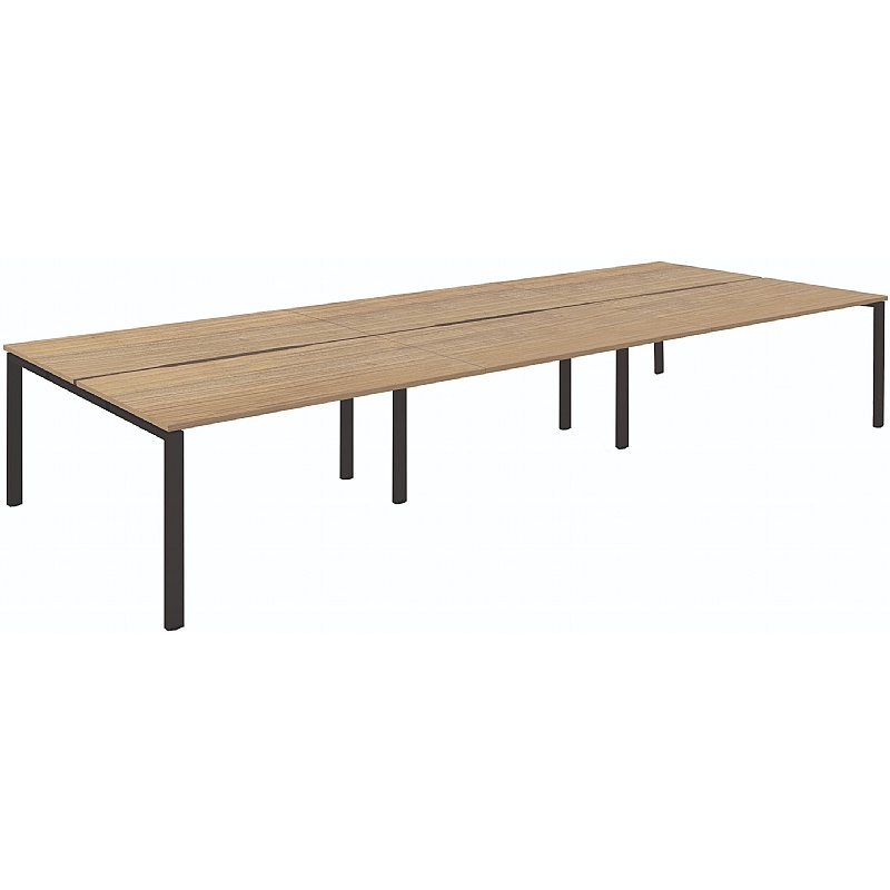 Axxiom 6 Person Rectangular Back to Back Bench Desks - Office Furniture