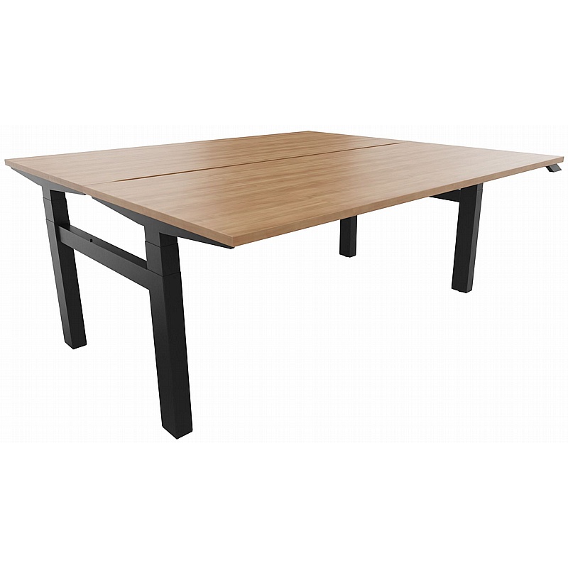 Progress Plus Electric Height Adjustable 2 Person Rectangular Back to Back Desks - Office Furniture