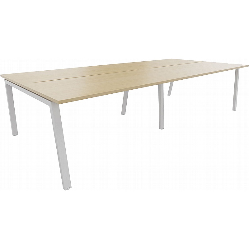 Linnea 4 Person A-Frame Rectangular Back to Back Sliding Top Bench Desks - Office Furniture