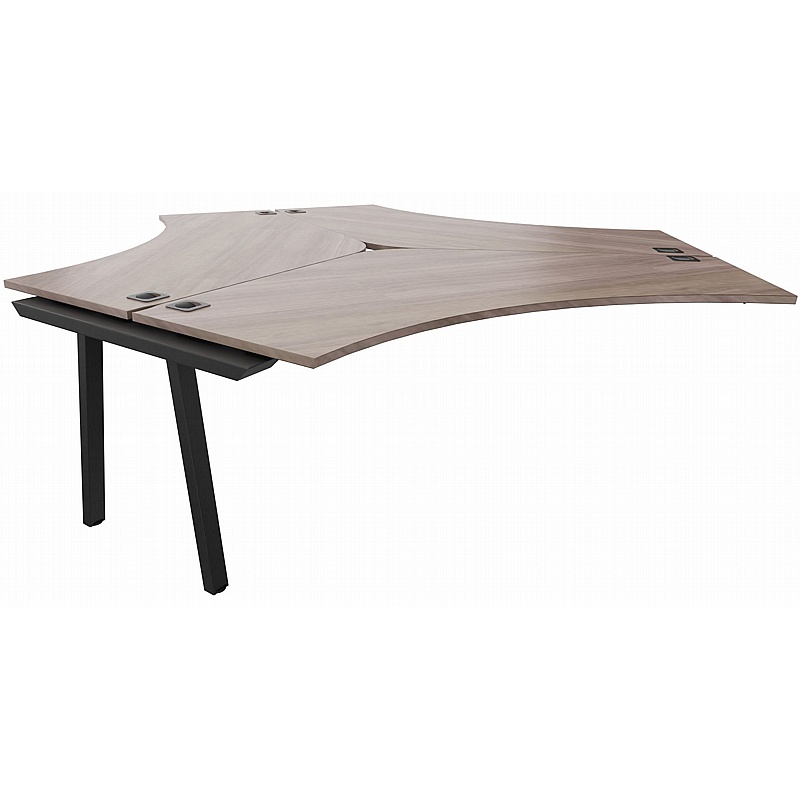 Linnea 3 Person Cluster A-Frame Extension Desks - Office Furniture