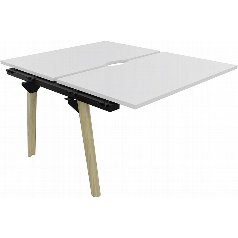 Linux II Scandi A-Frame Rectangular Back to Back Bench Extension Desks - Office Furniture
