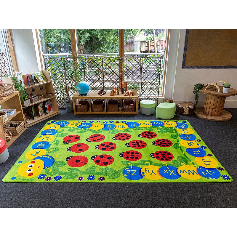 Back to Nature Chloe Caterpillar Numeracy & Literature Carpet - Education