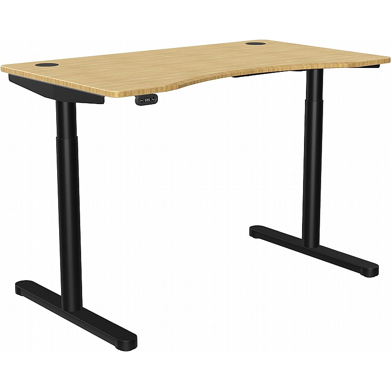 SmartLine Flow Bamboo Curve Sit Stand Office Desks - Office Furniture