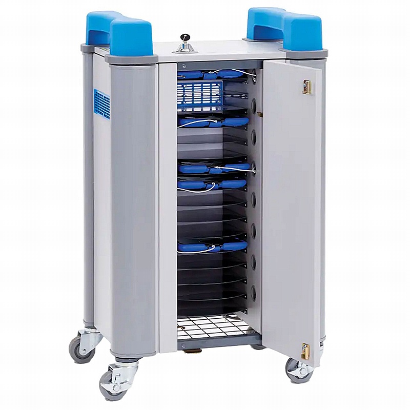 LapCabby Tab 16H Horizontal Single Door Tablet Charge & Sync Storage Trolley - Education