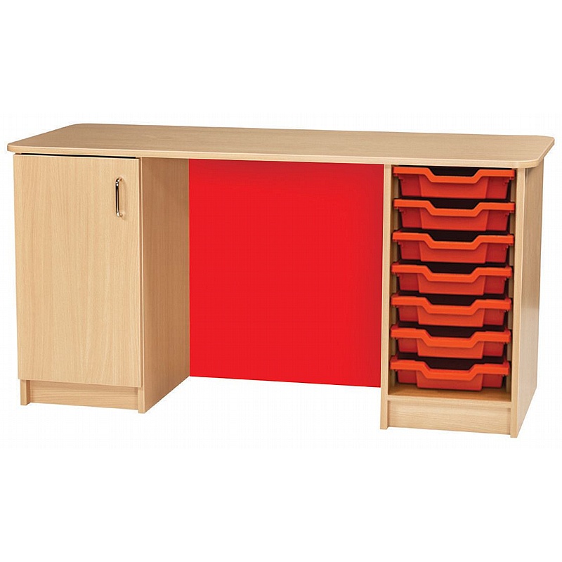 KubbyClass Double Pedestal Teachers Desk - Education