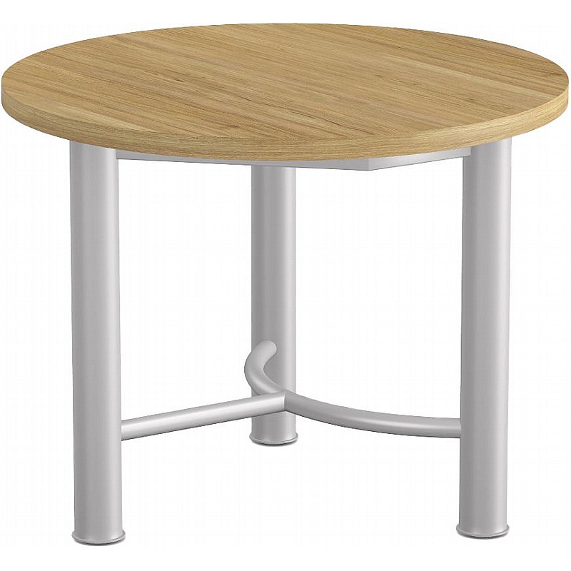 Demino Round Veneer Meeting and Breakout Tables - Office Furniture