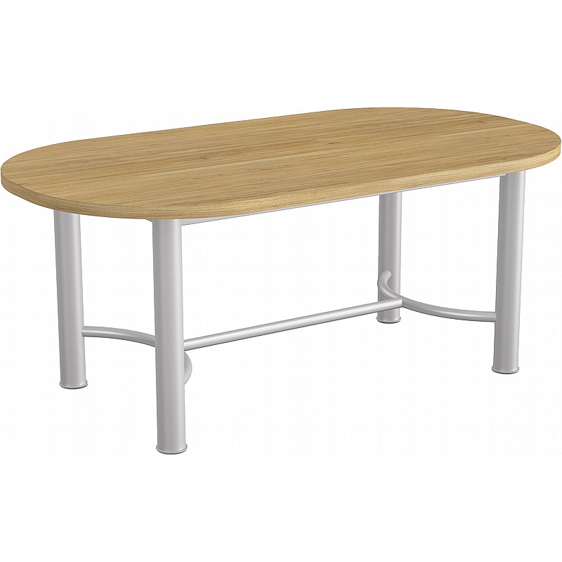 Demino D-End Veneer Meeting and Breakout Tables - Office Furniture