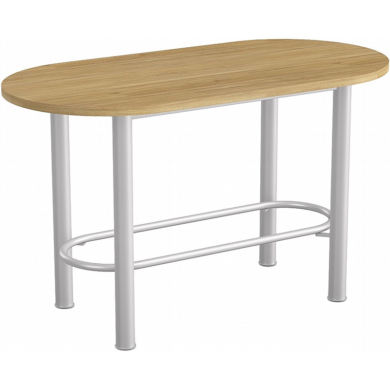 Demino D-End Veneer Meeting and Breakout High Tables - Office Furniture