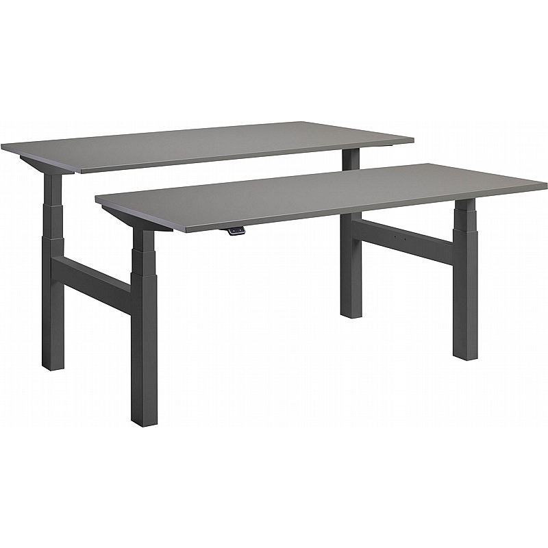 Duo Dual Motor Height Adjustable 2 Person Rectangular Back to Back Desks - Office Furniture