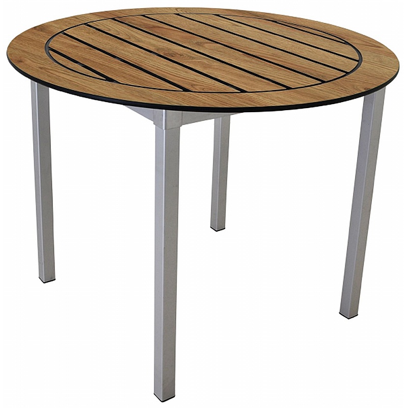 Gopak EnviroSlat Compact Round Outdoor Picnic and Dining Tables - Office Furniture