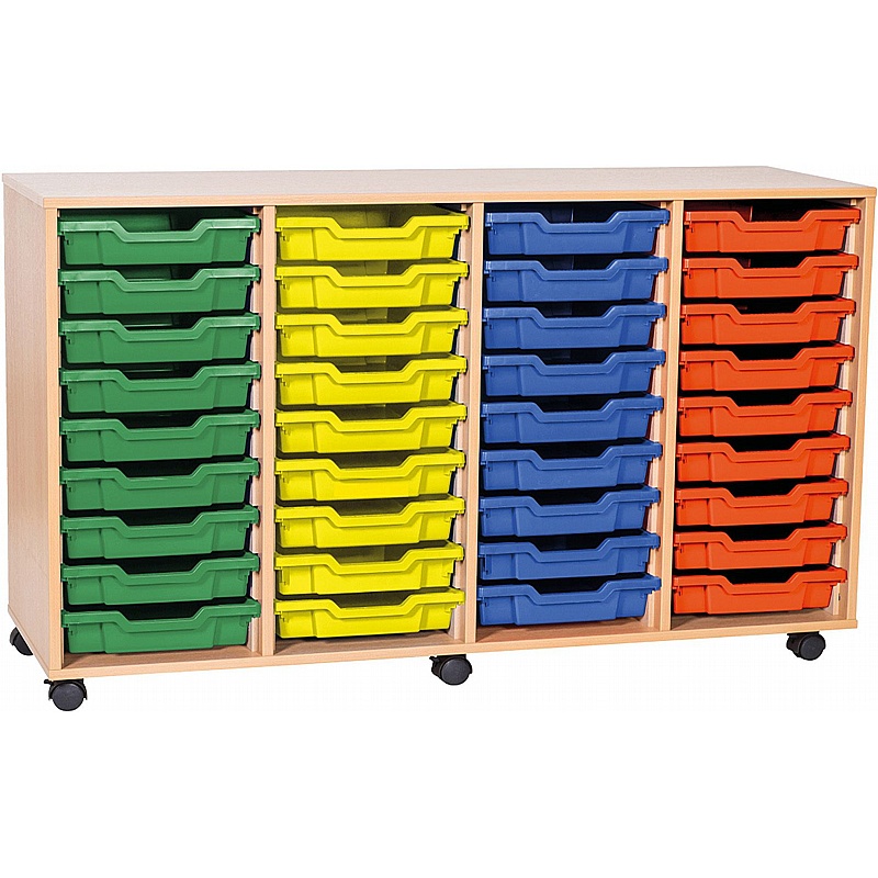 EduStore Quad Column 36 Shallow Tray Storage - Education