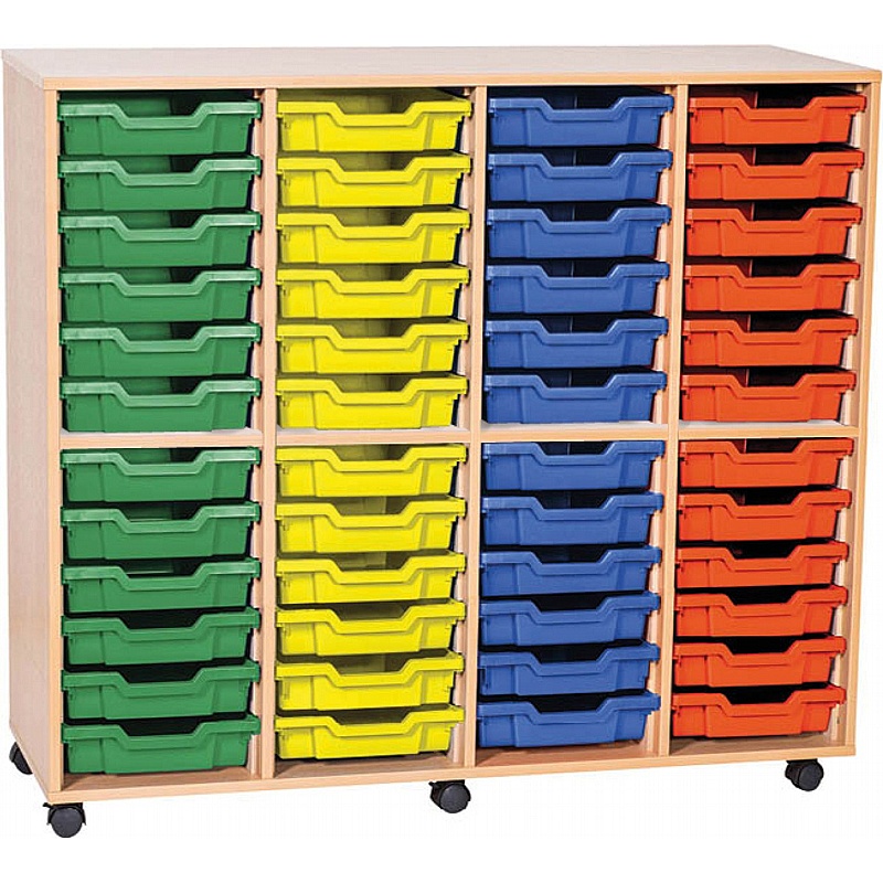 EduStore Quad Column 48 Shallow Tray Storage - Education