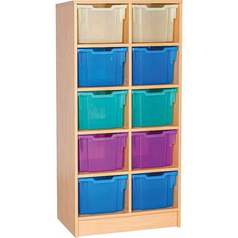 EduStore Static Double Column 10 Extra Deep Tray Storage - Education
