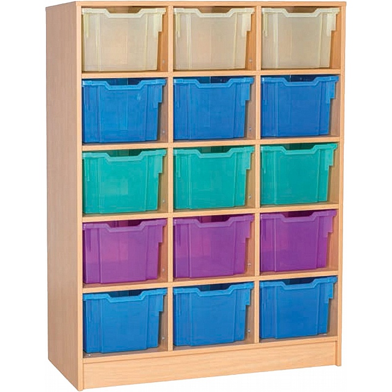 EduStore Static Triple Column 15 Extra Deep Tray Storage - Education