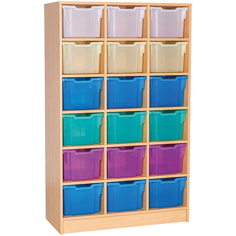 EduStore Static Triple Column 18 Extra Deep Tray Storage - Education