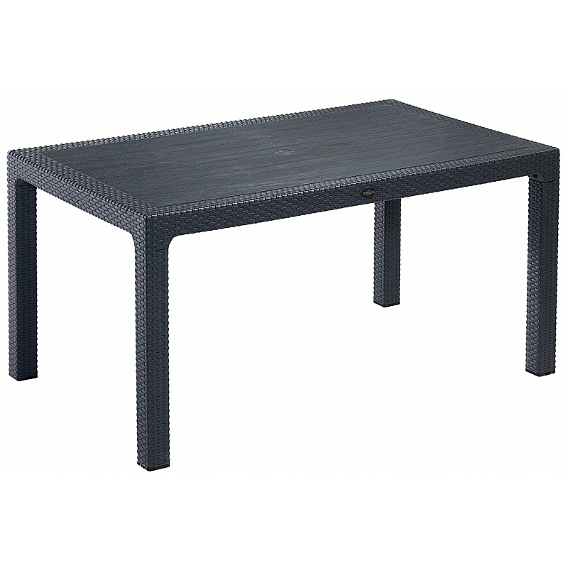Canterbury Rattan Rectangular Polypropylene Bistro Table - Office Furniture