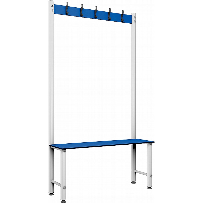 Pure Aquabench Wet Area Single Sided Changing and Cloakroom Bench Seats with Hooks - Lockers & Cloakroom