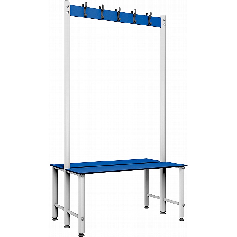 Pure Aquabench Wet Area Double Sided Changing and Cloakroom Bench Seats with Hooks - Lockers & Cloakroom