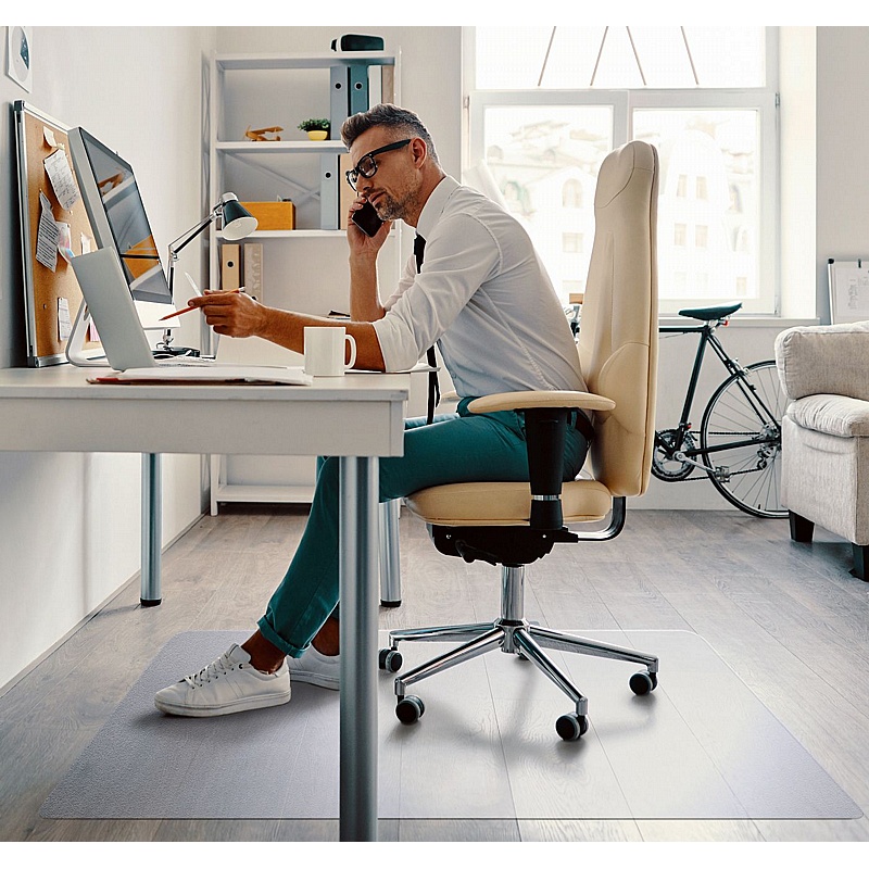 Valuemat Basic Rectangular Vinyl Chair Mat for Hard Floors - Office Furniture