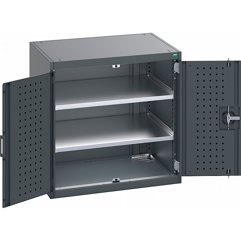 Bott Cubio Perfo Panel Lined Anthracite Metal Cupboards - Workshop