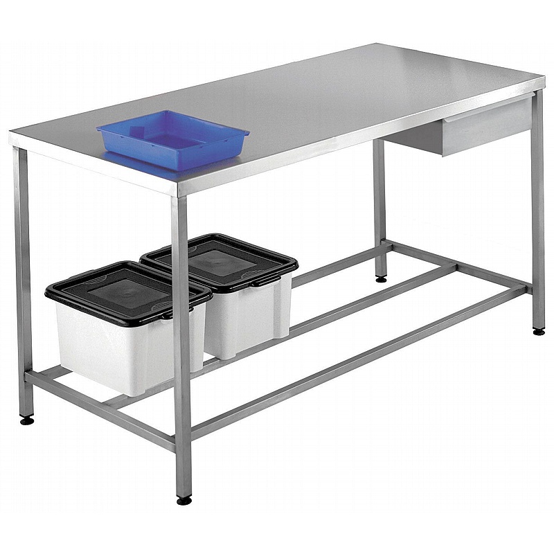 Industro Heavy Duty Stainless Steel Workbenches with Fixed Drawer - Workshop