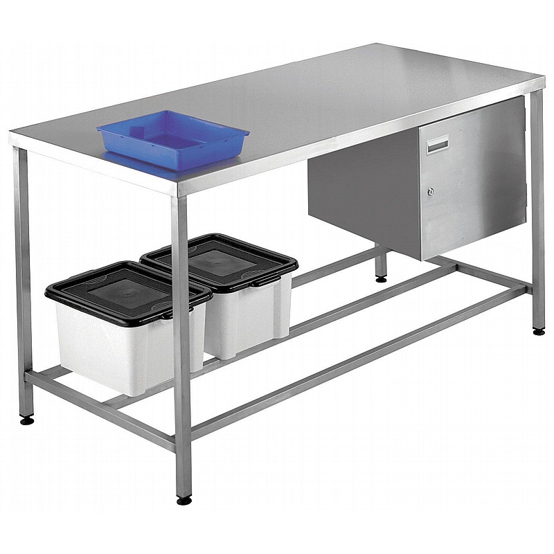 Industro Heavy Duty Stainless Steel Workbenches with Suspended Cabinet - Workshop