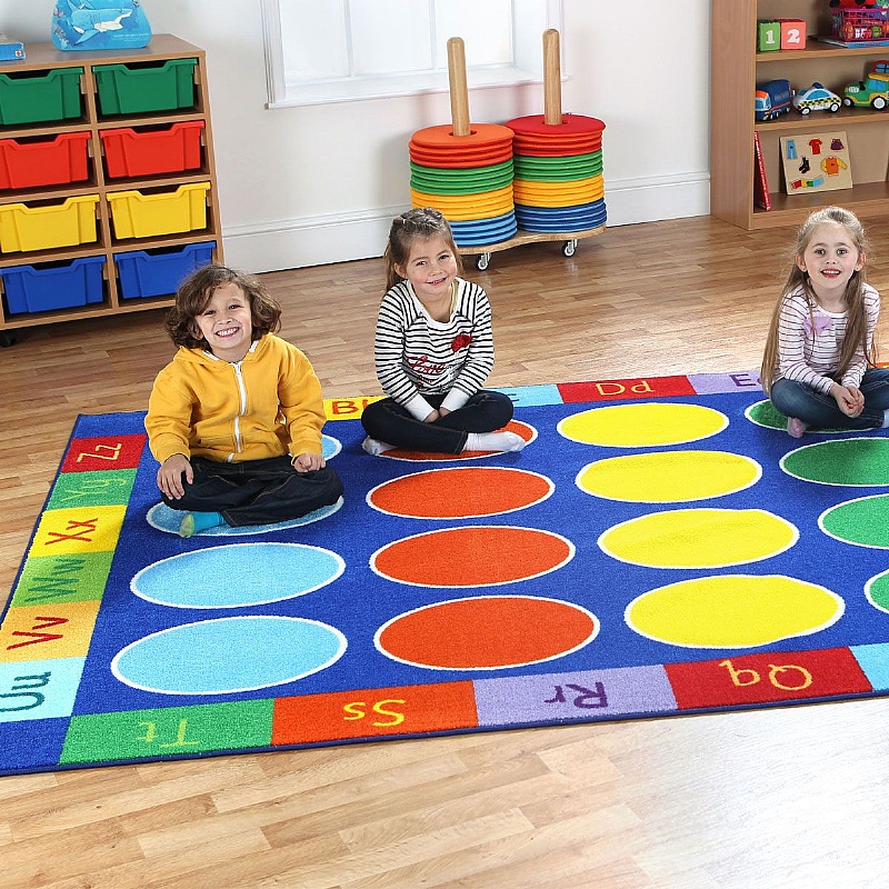 Rainbow ABC Rectangular Carpet from our School Carpets, Mats & Rugs range.
