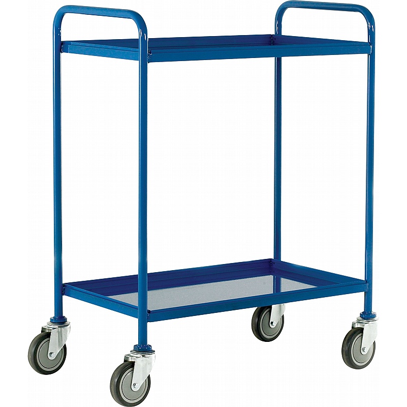 Loadtek 2 Shelf Tray Trolleys with Blue Epoxy Trays - Handling & Lifting