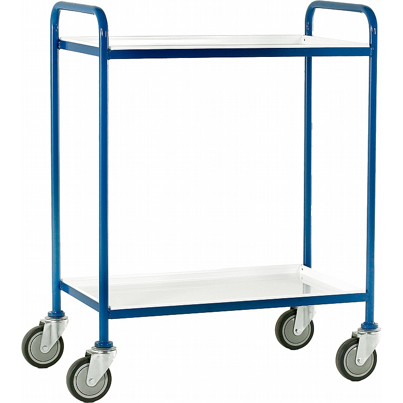Loadtek 2 Shelf Tray Trolleys with White Epoxy Trays - Handling & Lifting