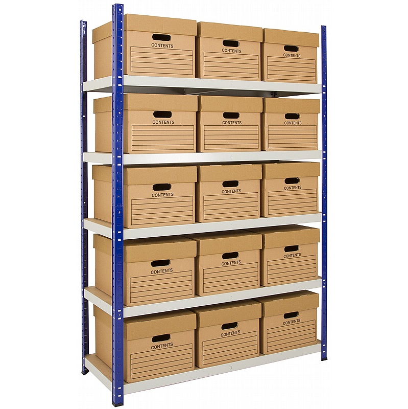 Clicka 265kg Archiving Storage Shelving Bay with Archiving Boxes - Storage Solutions