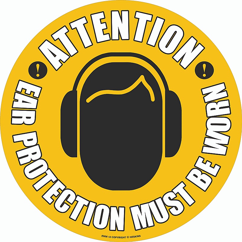 PROline Attention Ear Protection Floor Sign - Premises