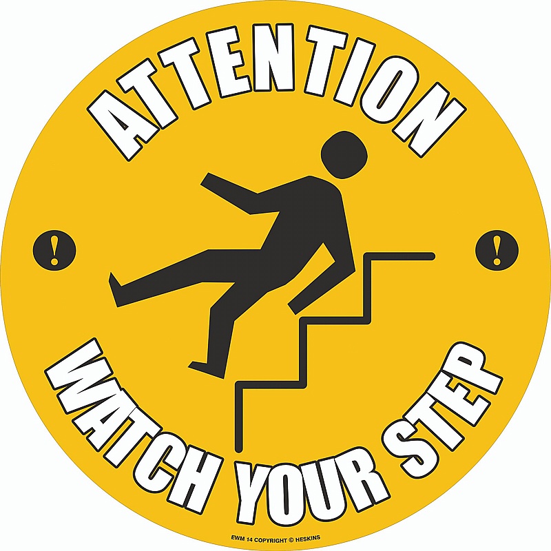 PROline Attention Watch Your Step Floor Sign - Premises
