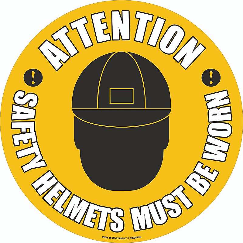 PROline Attention Safety Helmet Floor Sign - Premises