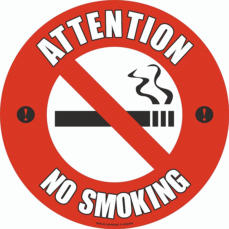 PROline Attention No Smoking Floor Sign - Premises