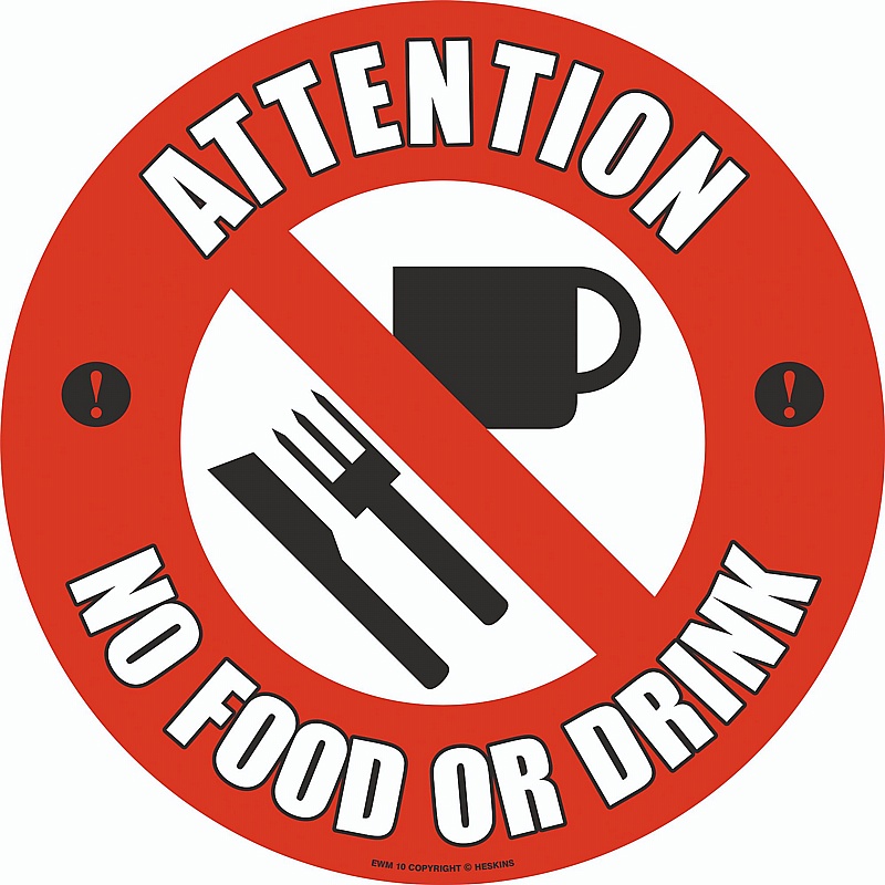PROline Attention No Food or Drink Floor Sign - Premises