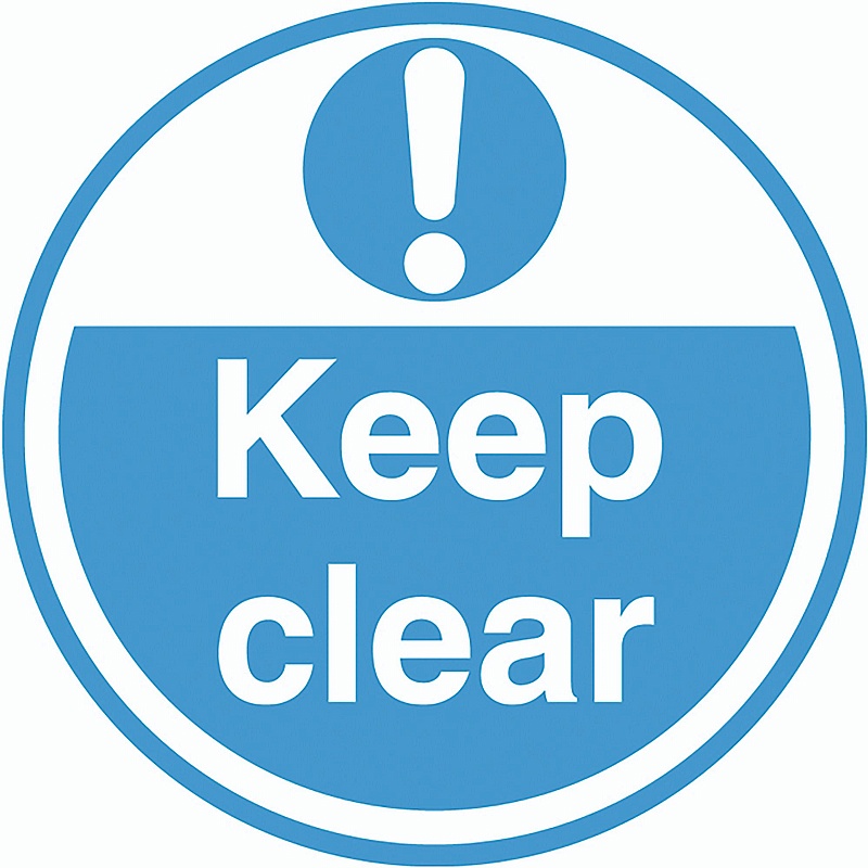 PROline Keep Clear Blue Floor Sign - Premises