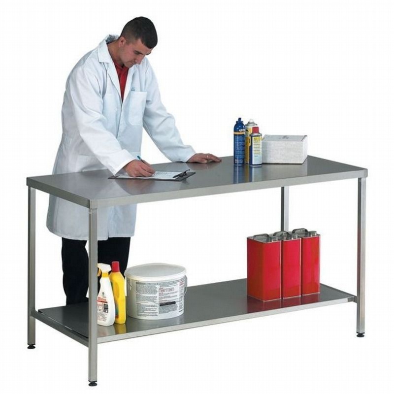 Industro Heavy Duty Stainless Steel Workbenches with Lower Shelf - Workshop