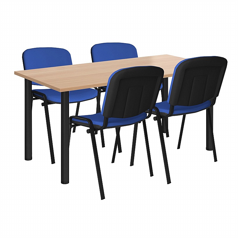 Identi Rectangular Meeting Table with Fabric Taurus Chairs Bundle Deal - Office Furniture