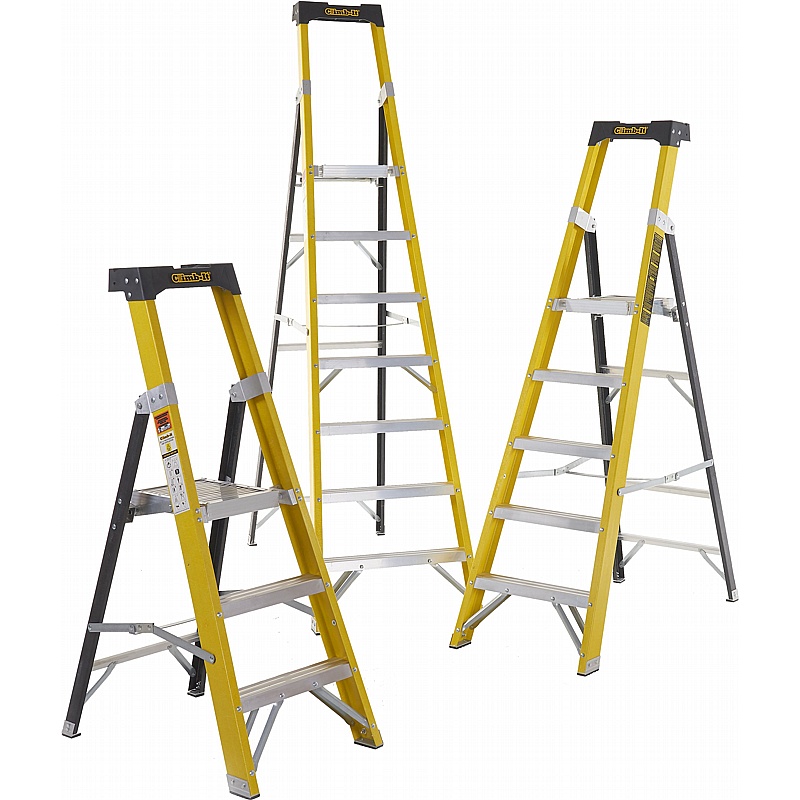 Ladder All Rocking Stepper Climb-It Fibreglass Platform Step Ladders from our Fibreglass Step ...