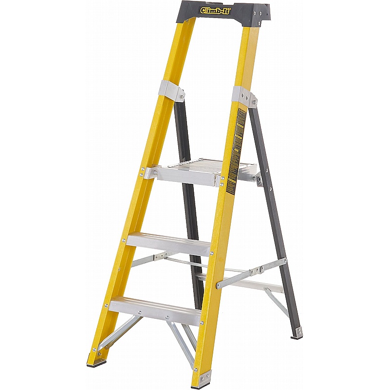 Climb-It Fibreglass Platform Step Ladders - Access Equipment