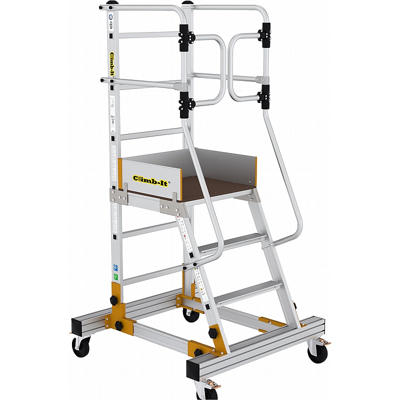 Climb-It Aluminium Mobile Steps with Safety Gates - Access Equipment
