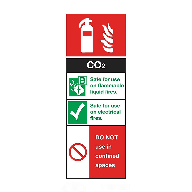 CO2 Fire Extinguisher Rigid Plastic Signs - Premises