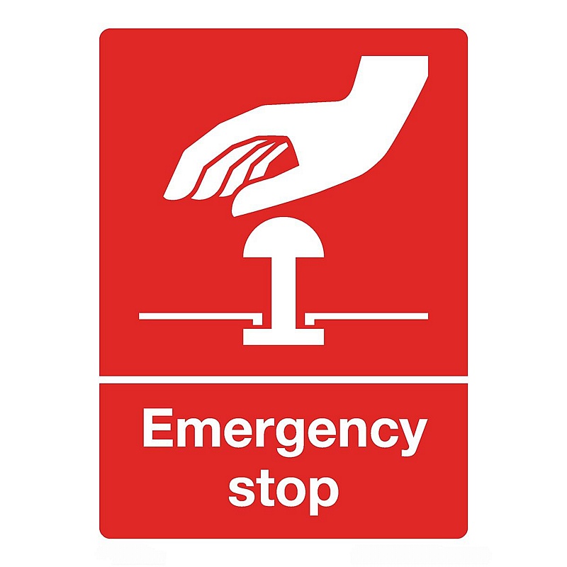 Emergency Stop Rigid Plastic Signs - Premises