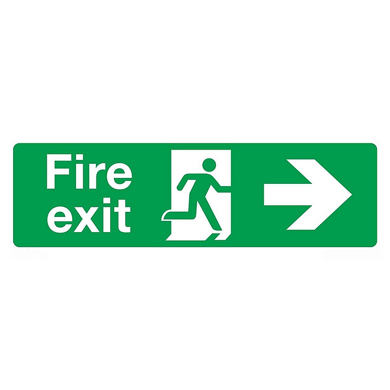 Fire Exit Right Rigid Plastic Signs - Premises