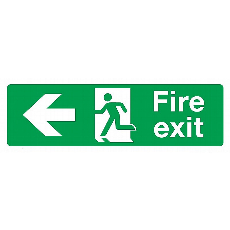 Fire Exit Left Rigid Plastic Signs - Premises