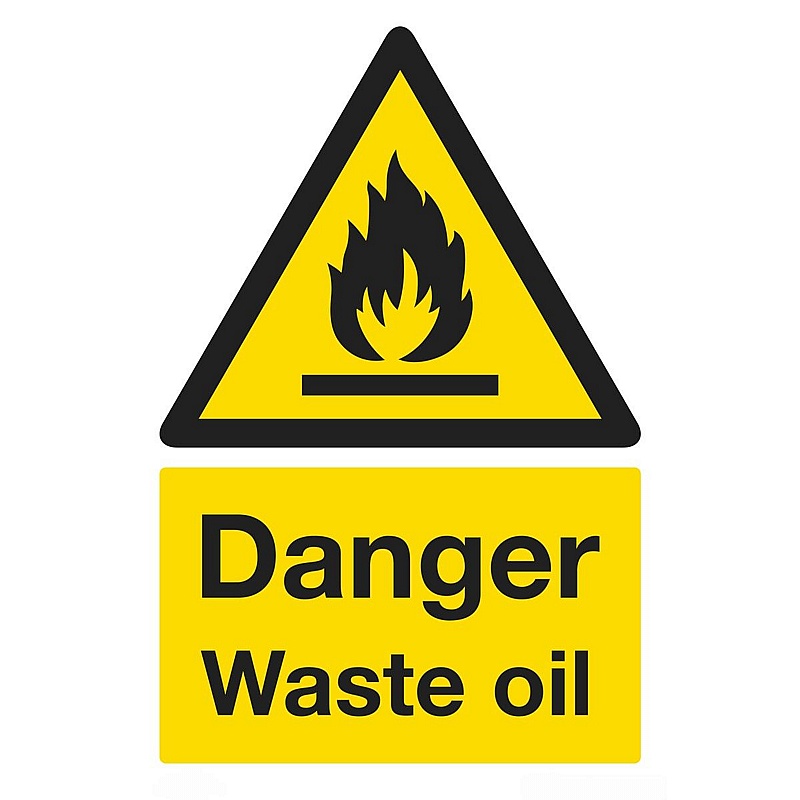 Danger Waste Oil Rigid Plastic Signs - Premises