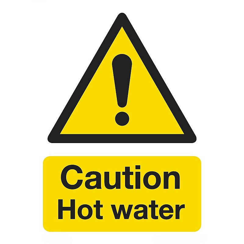 Caution Hot Water Rigid Plastic Signs - Premises